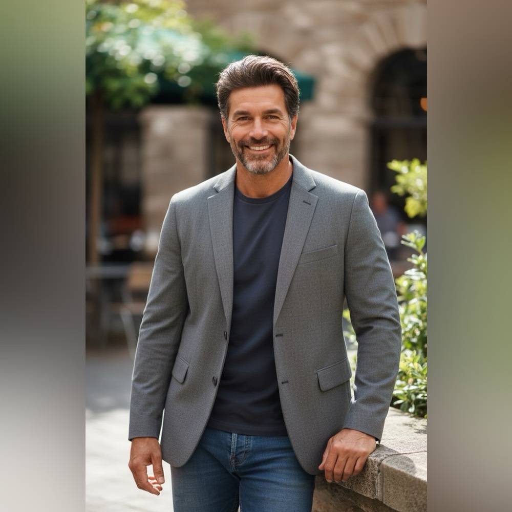 BURBERRYS 48R Men's Dark Gray Blazer Big & Tall Burb50Grey